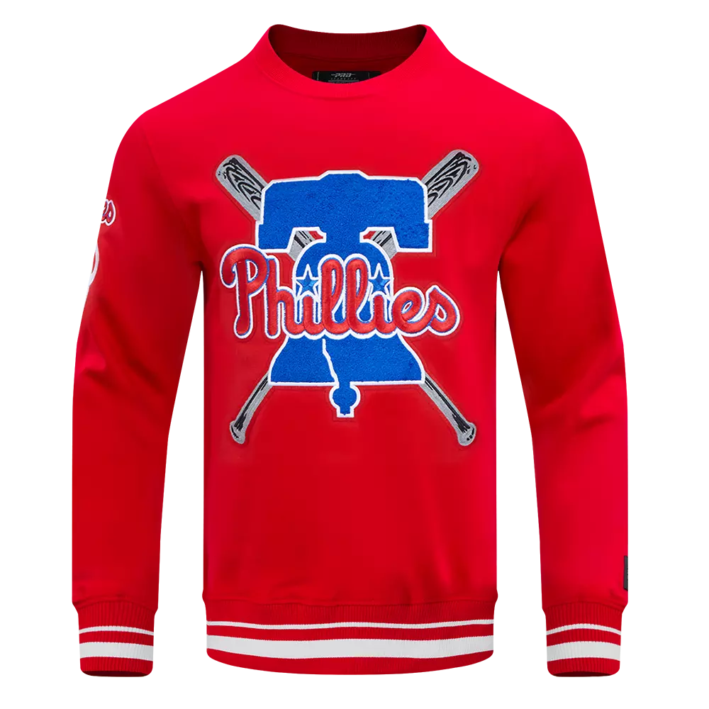 Pro Standard Men's MLB Philadelphia Phillies Mashup Rib Crewneck - Red - RED