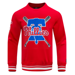 Pro Standard Men's MLB Philadelphia Phillies Mashup Rib Crewneck -Red