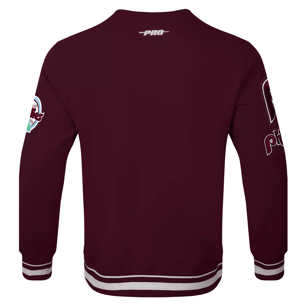 Pro Standard Men's MLB Philadelphia Phillies Retro Mashup Rib Crewneck - Wine - WINE
