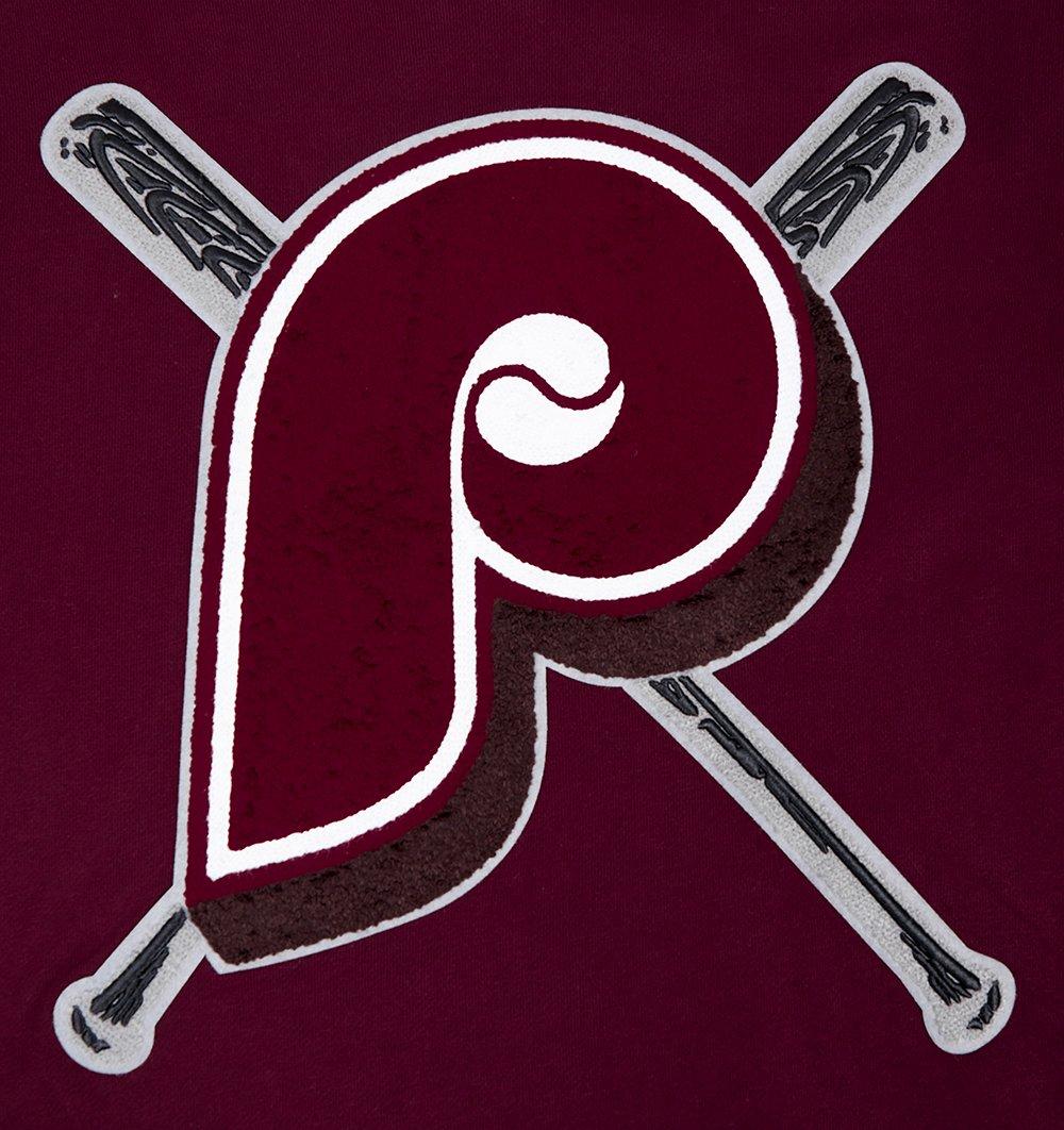 Pro Standard Men's MLB Philadelphia Phillies Retro Mashup Rib Crewneck - Wine - WINE Thumbnail View 5
