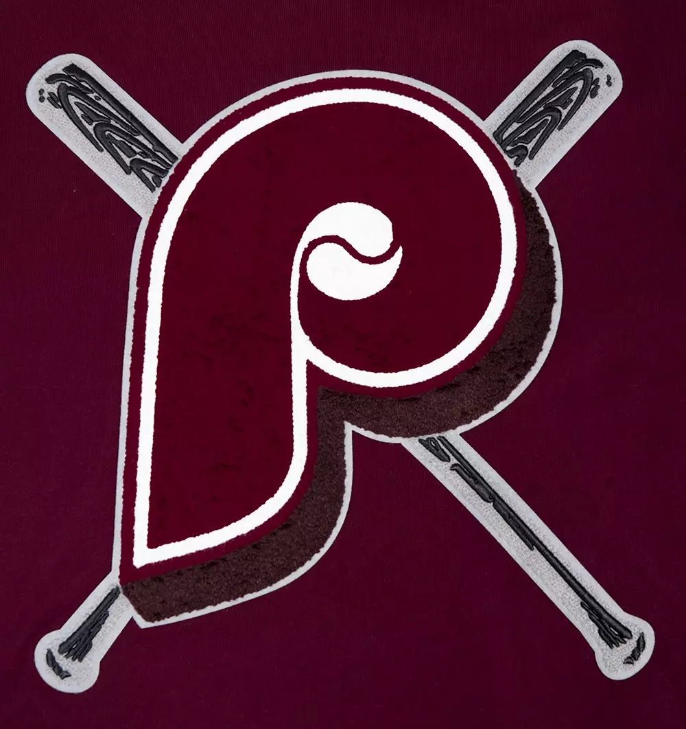 Pro Standard Men's MLB Philadelphia Phillies Retro Mashup Rib Crewneck -Wine - WINE
