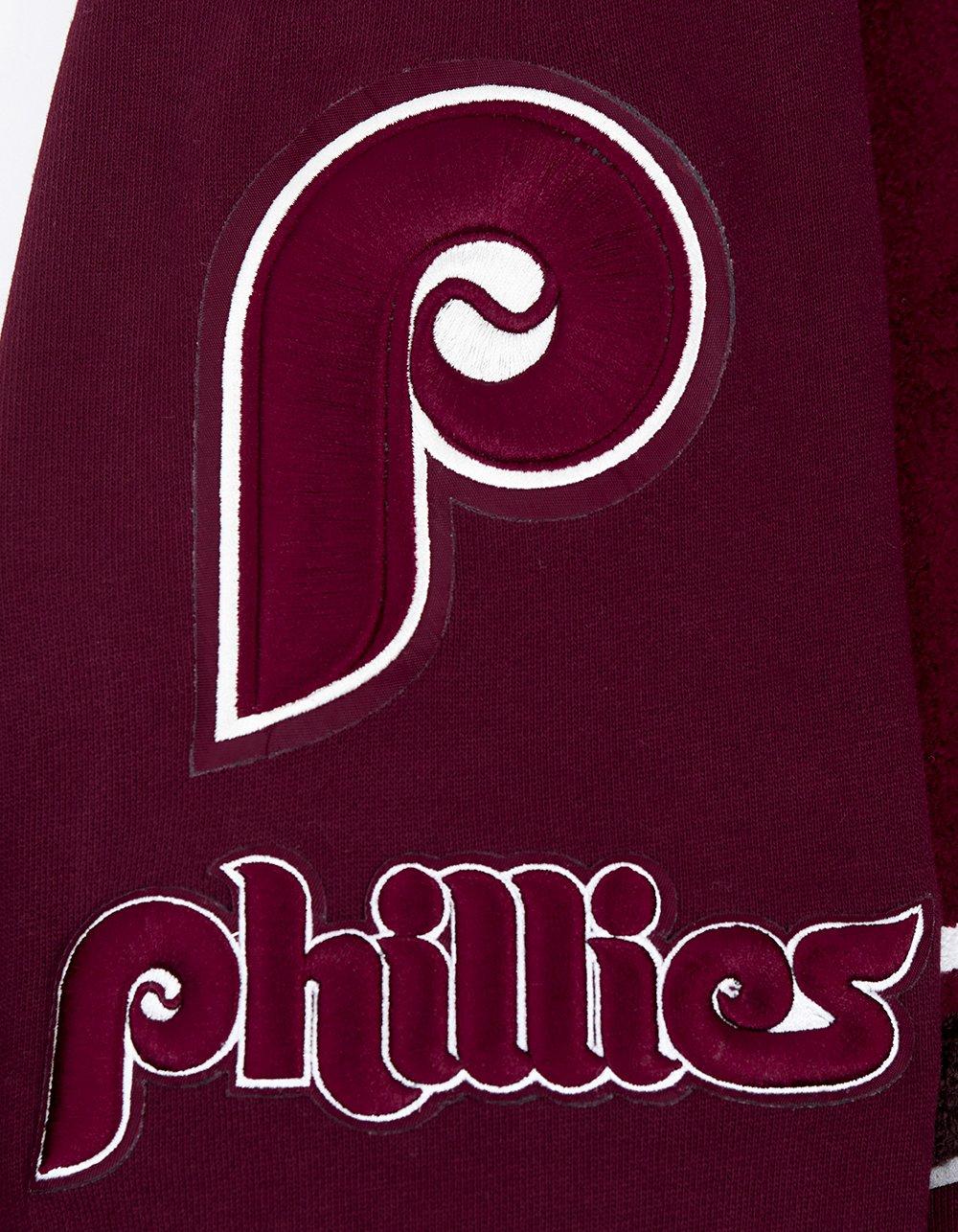 Pro Standard Men's MLB Philadelphia Phillies Retro Mashup Rib Crewneck -Wine - WINE Thumbnail View 6
