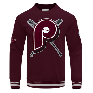 Pro Standard Men's MLB Philadelphia Phillies Retro Mashup Rib Crewneck -Wine