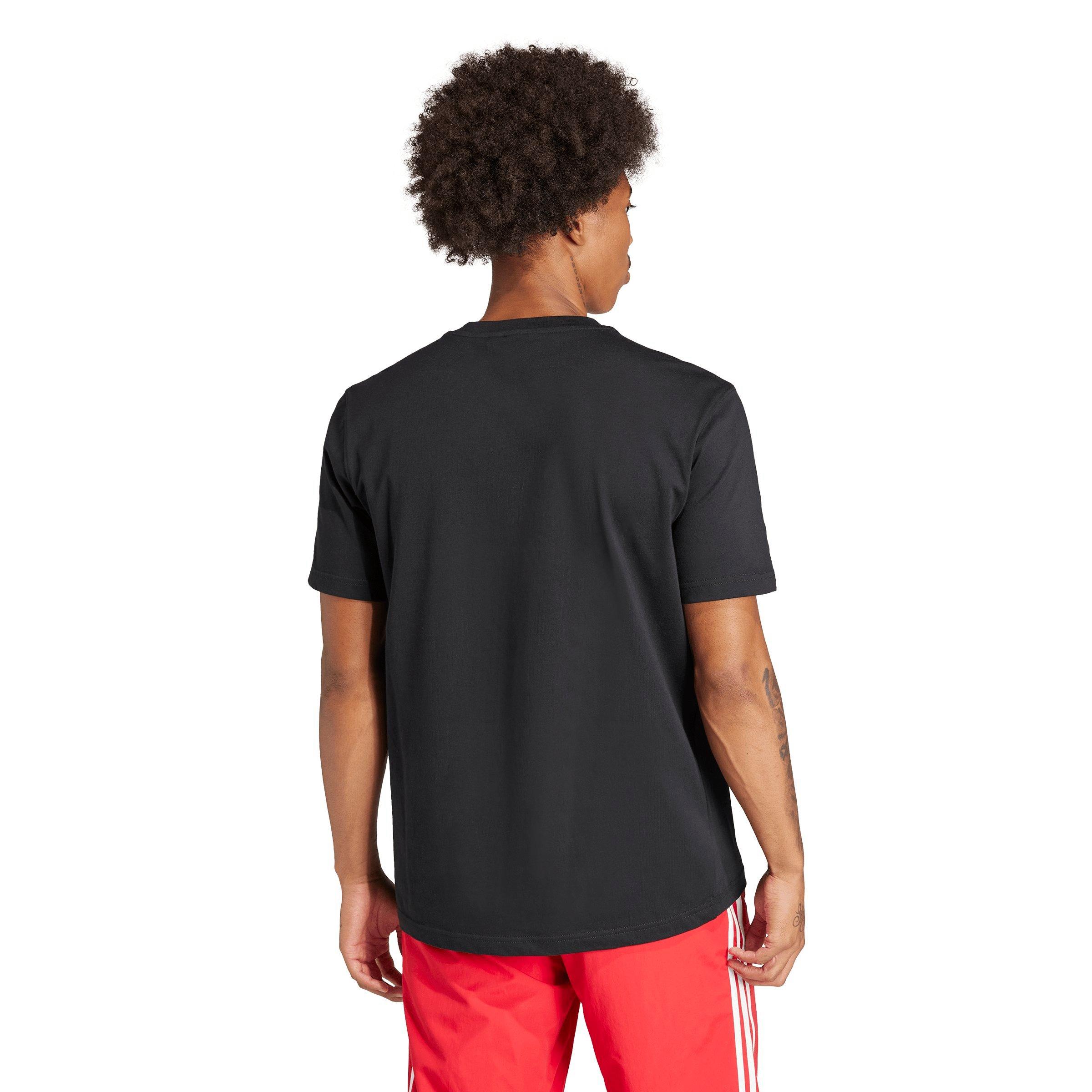 adidas Originals Men's Adicolor Trefoil T-Shirt - Black - BLACK Thumbnail View 2