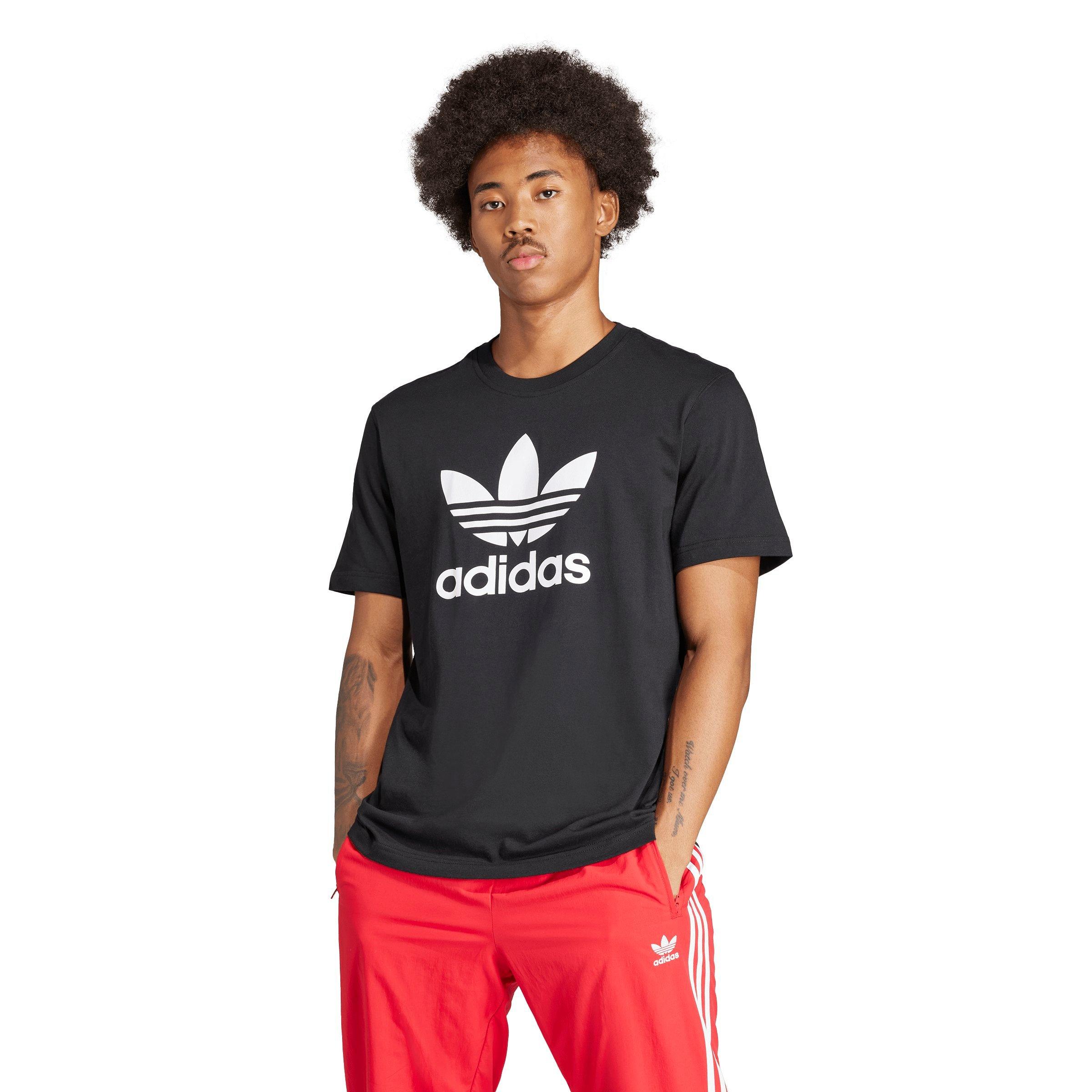 adidas Originals Men's Adicolor Trefoil T-Shirt - Black - BLACK Thumbnail View 5