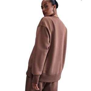 Nike Women's Sportswear Phoenix Fleece Oversized Long-Sleeve Crew-Neck Sweatshirt -Brown