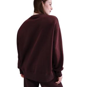 Nike Women's Sportswear Phoenix Fleece Oversized Long-Sleeve Crew-Neck Sweatshirt -Burgundy