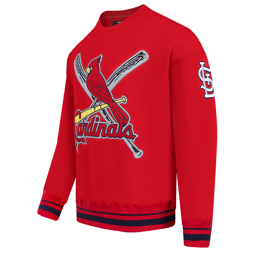 Pro Standard Men's MLB St. Louis Cardinals Mashup Rib Crewneck - Red/Navy - RED/NAVY Thumbnail View 3