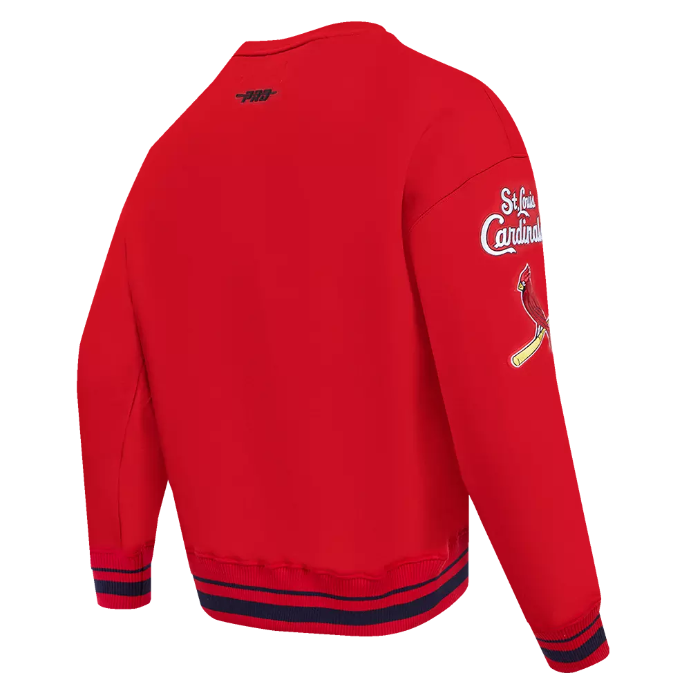 Pro Standard Men's MLB St. Louis Cardinals Mashup Rib Crewneck - Red/Navy - RED/NAVY