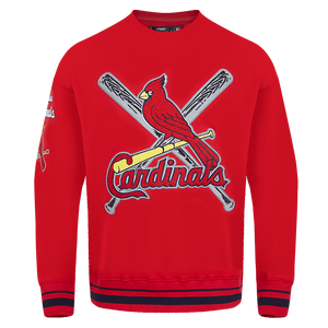 Pro Standard Men's MLB St. Louis Cardinals Mashup Rib Crewneck -Red/Navy