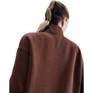 Nike Women's Sportswear Phoenix Fleece Oversized 1/4-Zip Long Sweatshirt -Brown