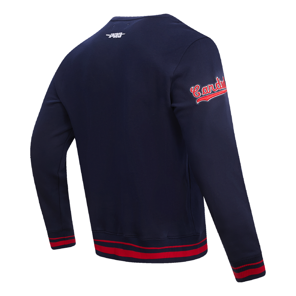 Pro Standard Men's MLB St. Louis Cardinals Retro Mashup Rib Crewneck - Navy/Red - NAVY/RED Thumbnail View 4