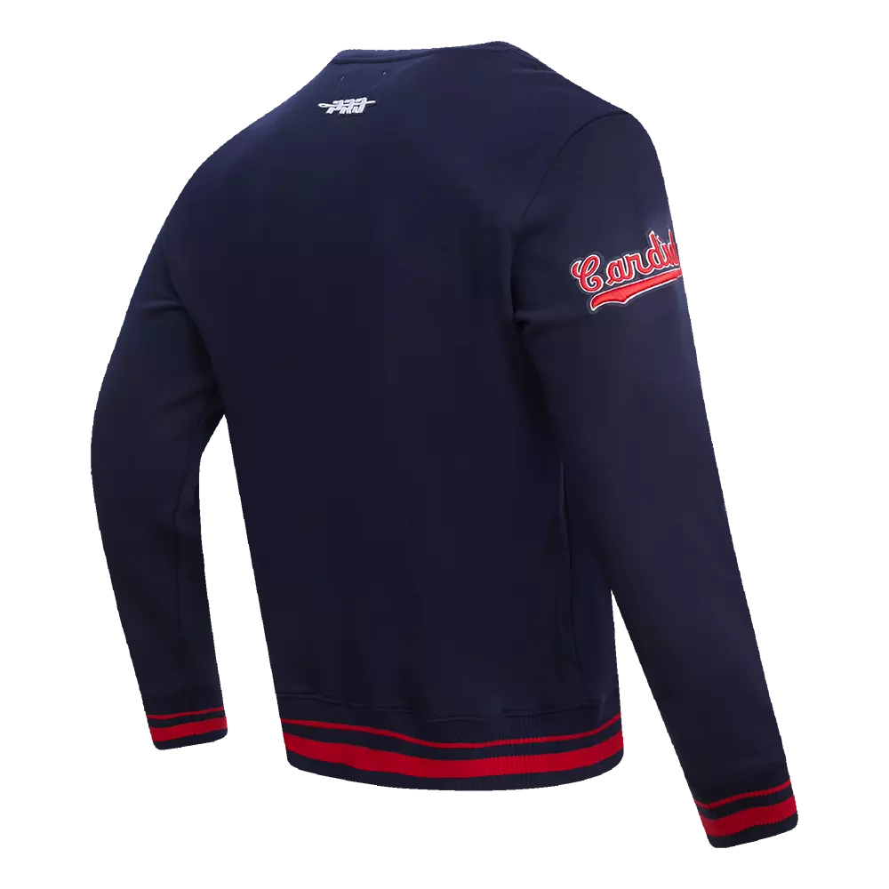 Pro Standard Men's MLB St. Louis Cardinals Retro Mashup Rib Crewneck - Navy/Red - NAVY/RED