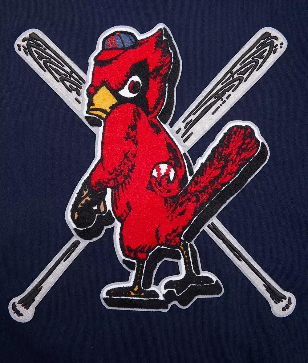 Pro Standard Men's MLB St. Louis Cardinals Retro Mashup Rib Crewneck - Navy/Red - NAVY/RED
