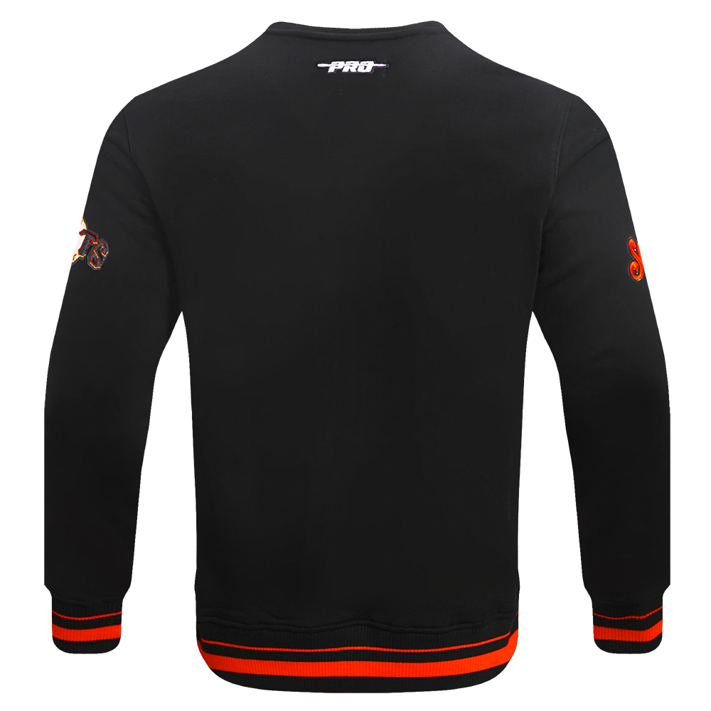 Pro Standard Men's MLB St. Louis Cardinals Mashup Rib Crewneck -Black/Orange - BLACK/ORANGE Thumbnail View 2
