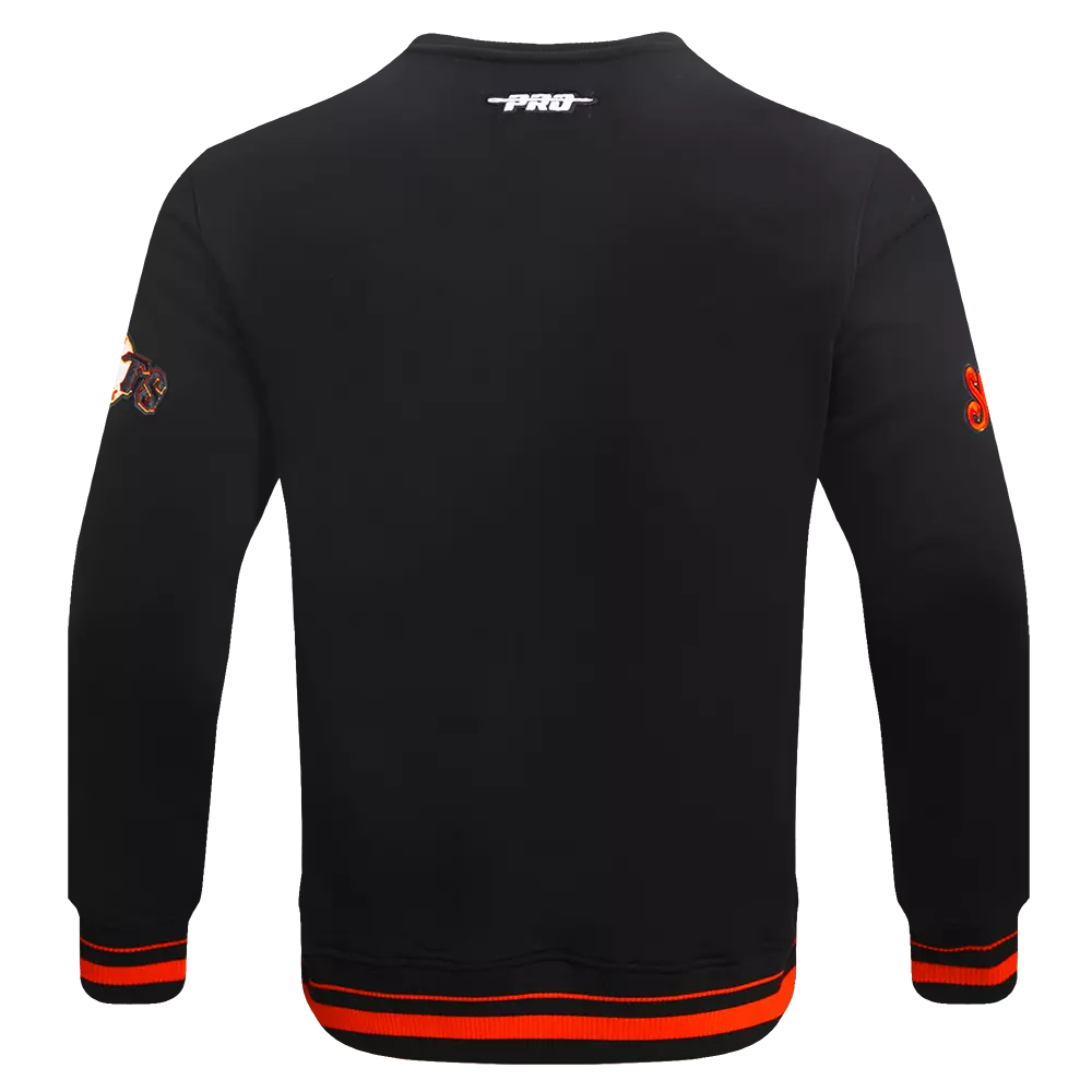 Pro Standard Men's MLB St. Louis Cardinals Mashup Rib Crewneck -Black/Orange - BLACK/ORANGE