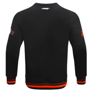 Pro Standard Men's MLB St. Louis Cardinals Mashup Rib Crewneck -Black/Orange