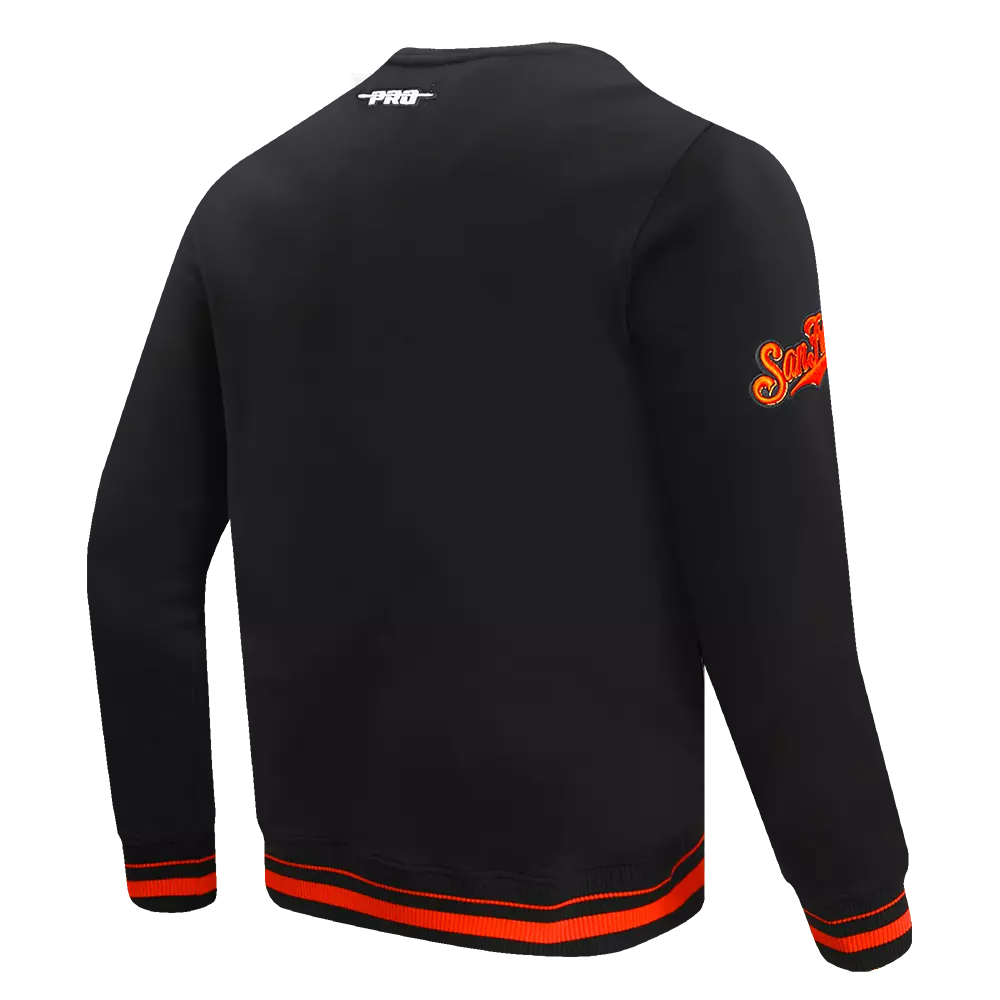 Pro Standard Men's MLB St. Louis Cardinals Mashup Rib Crewneck - Black/Orange - BLACK/ORANGE