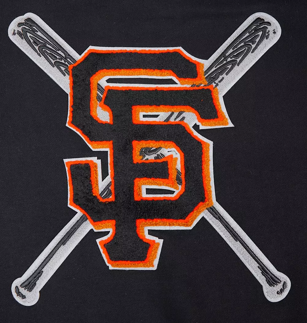 Pro Standard Men's MLB St. Louis Cardinals Mashup Rib Crewneck -Black/Orange - BLACK/ORANGE