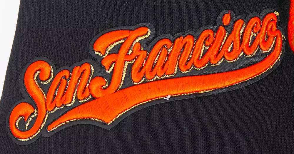 Pro Standard Men's MLB St. Louis Cardinals Mashup Rib Crewneck -Black/Orange - BLACK/ORANGE