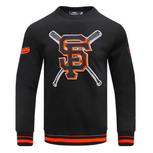 Pro Standard Men's MLB St. Louis Cardinals Mashup Rib Crewneck -Black/Orange