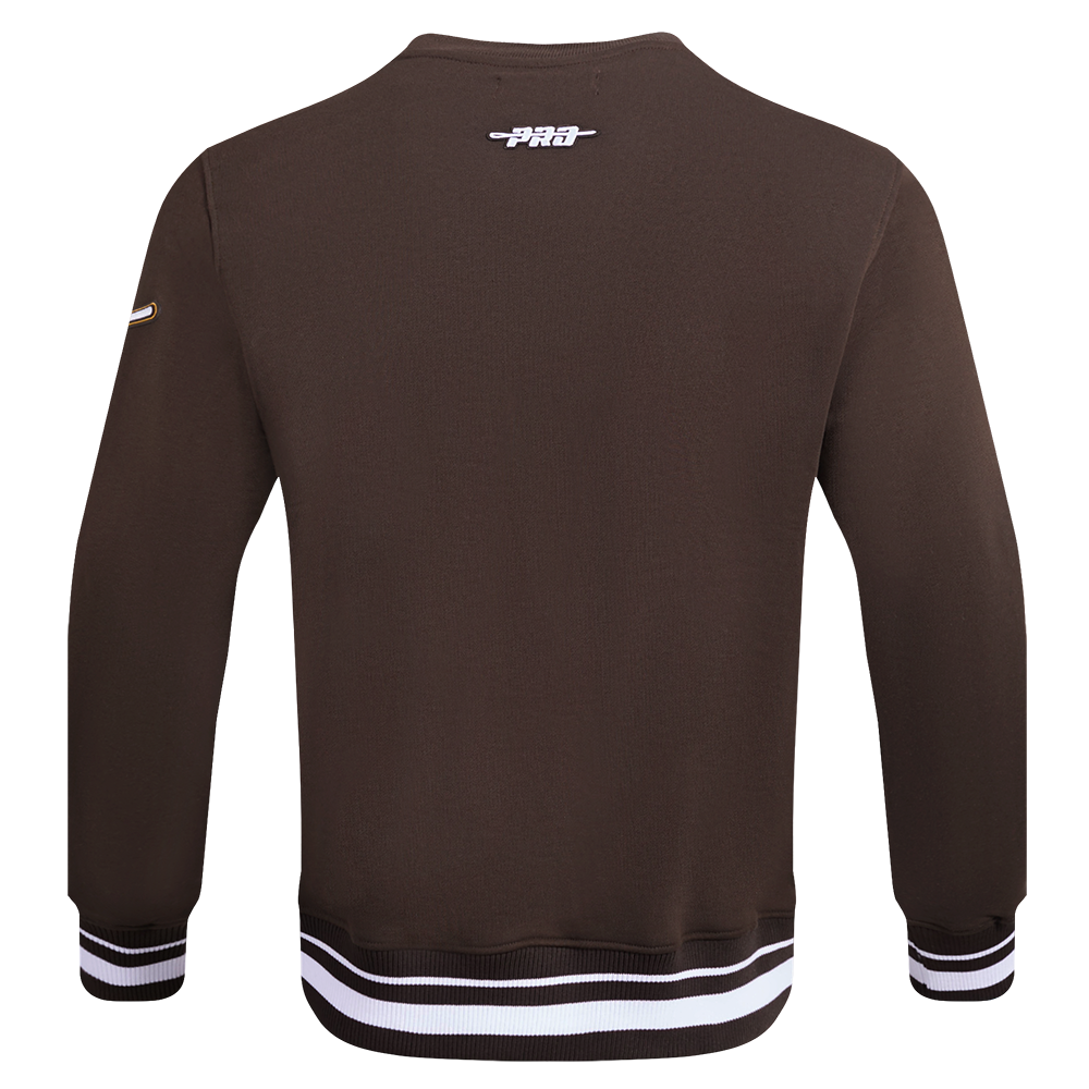 Pro Standard Men's MLB San Diego Padres Mashup Rib Crewneck -Brown - BROWN Thumbnail View 2