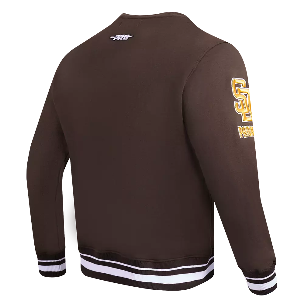 Pro Standard Men's MLB San Diego Padres Mashup Rib Crewneck -Brown - BROWN