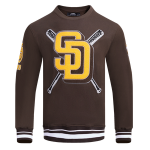 Pro Standard Men's MLB San Diego Padres Mashup Rib Crewneck -Brown