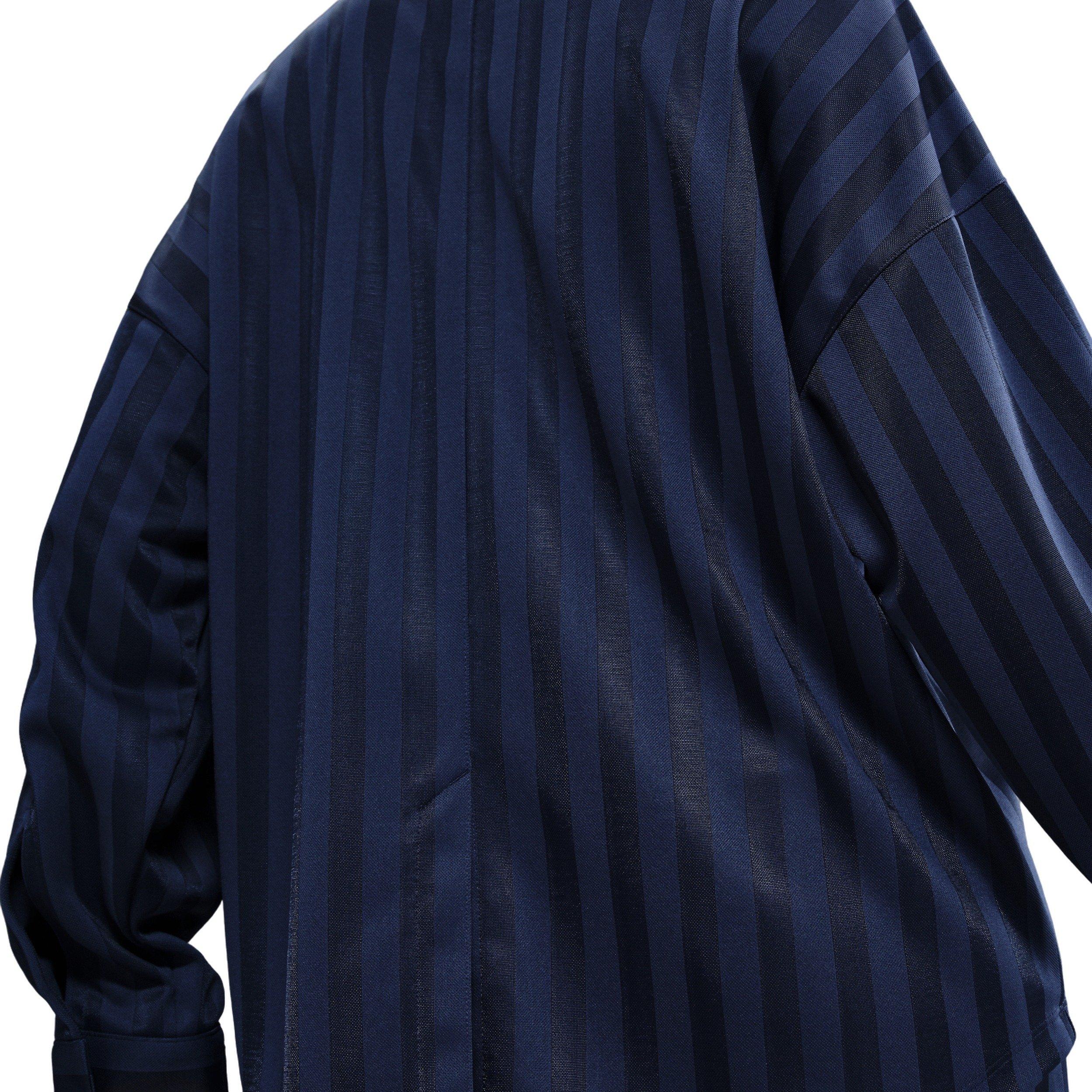 Nike Women's Sportswear Jacquard Stripe Button Down Shirt - Navy - NAVY Thumbnail View 2