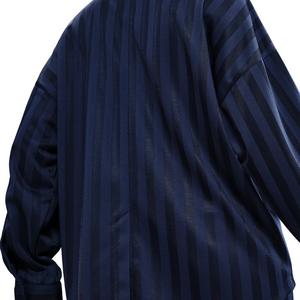 Nike Women's Sportswear Jacquard Stripe Button Down Shirt -Navy