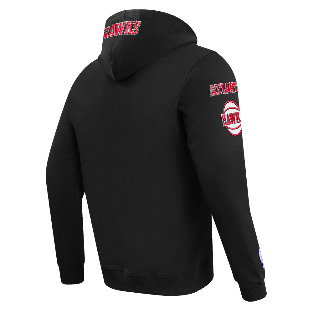 Pro Standard Men's NBA Atlanta Hawks Old English PO Hoodie - Black - BLACK Thumbnail View 4