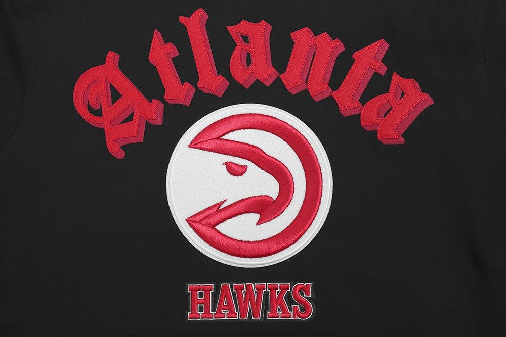 Pro Standard Men's NBA Atlanta Hawks Old English PO Hoodie -Black - BLACK Thumbnail View 6