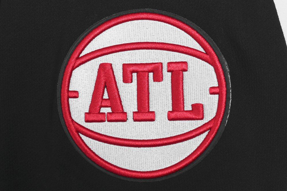 Pro Standard Men's NBA Atlanta Hawks Old English PO Hoodie - Black - BLACK Thumbnail View 7