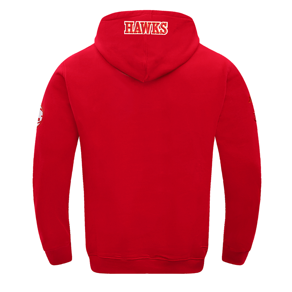 Pro Standard Men's NBA Atlanta Hawks Old English PO Hoodie -Red - RED Thumbnail View 2