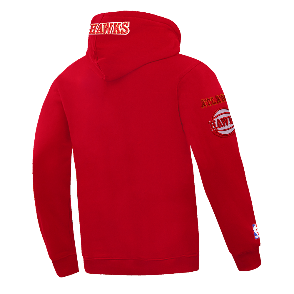 Pro Standard Men's NBA Atlanta Hawks Old English PO Hoodie - Red - RED Thumbnail View 4