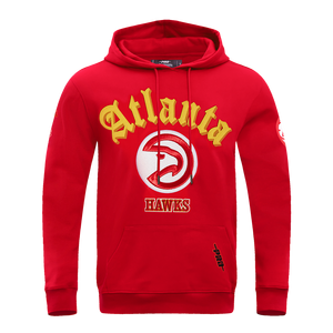 Pro Standard Men's NBA Atlanta Hawks Old English PO Hoodie -Red