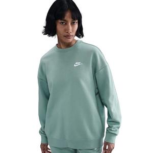 Nike Women's Sportswear Club Fleece Loose Crew-Neck Sweatshirt -Green