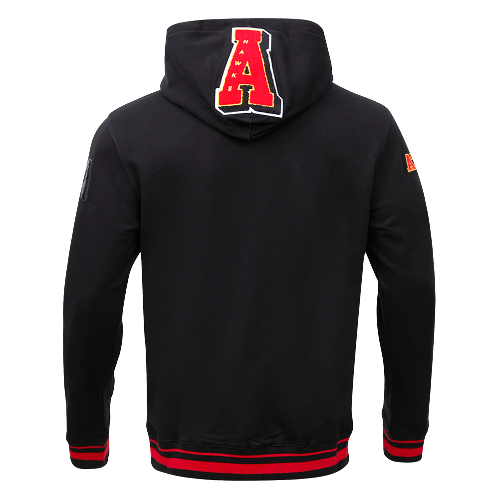Pro Standard Men's NBA Atlanta Hawks Mashup Rib PO Hoodie - Black/Red - BLACK/RED Thumbnail View 2