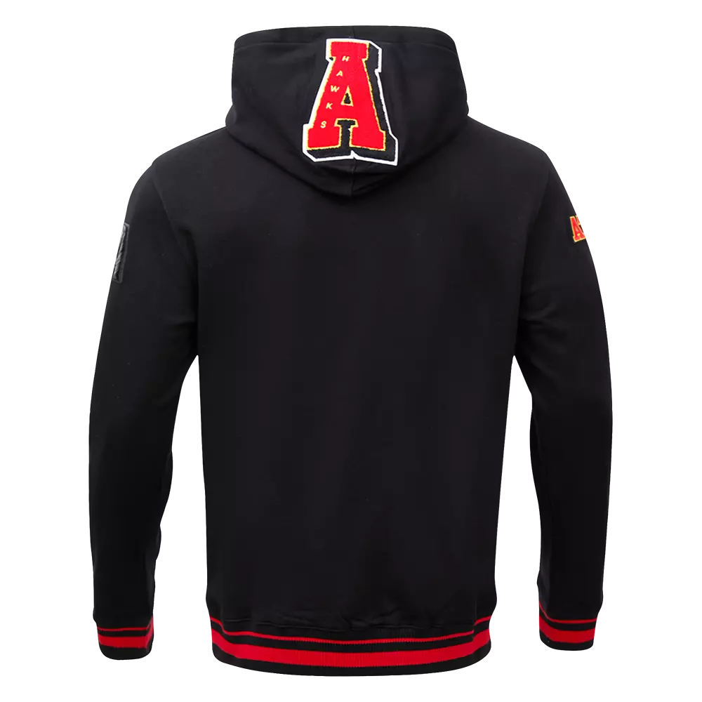Pro Standard Men's NBA Atlanta Hawks Mashup Rib PO Hoodie -Black/Red - BLACK/RED