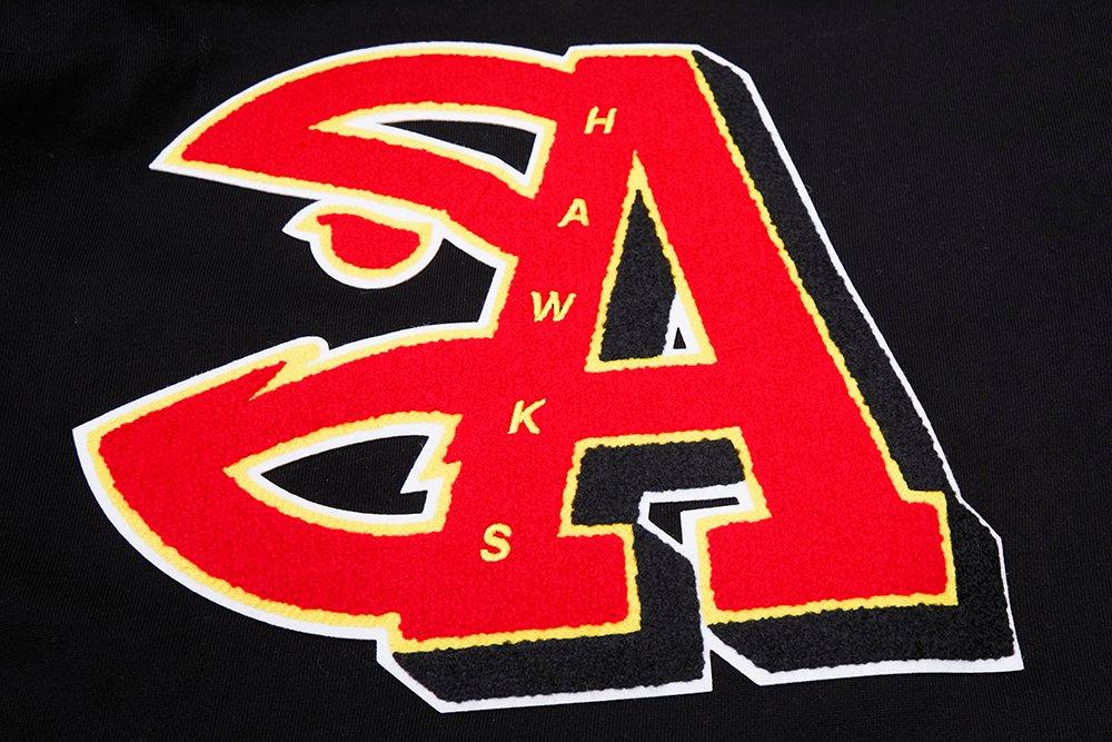 Pro Standard Men's NBA Atlanta Hawks Mashup Rib PO Hoodie - Black/Red - BLACK/RED Thumbnail View 6