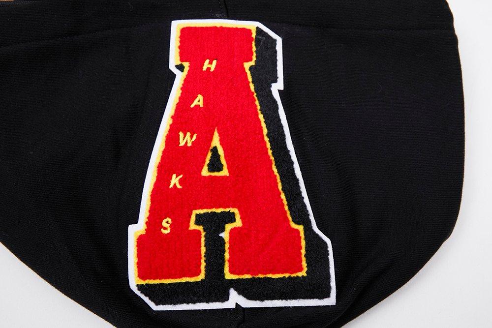 Pro Standard Men's NBA Atlanta Hawks Mashup Rib PO Hoodie - Black/Red - BLACK/RED Thumbnail View 8