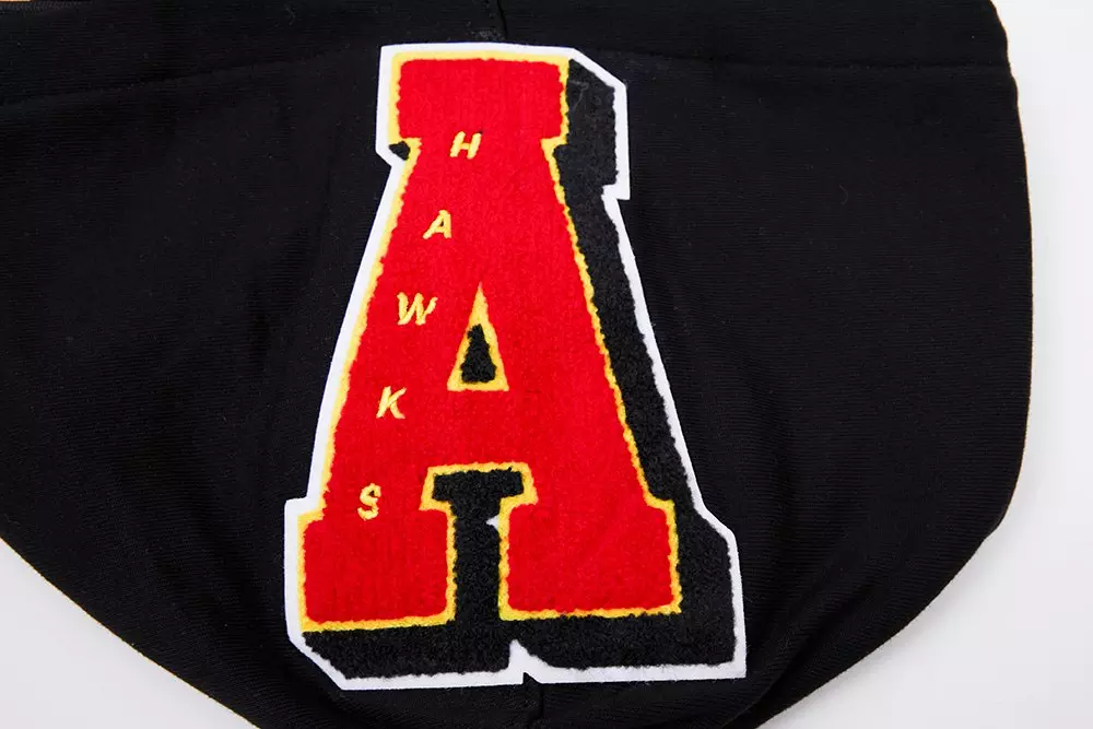 Pro Standard Men's NBA Atlanta Hawks Mashup Rib PO Hoodie -Black/Red - BLACK/RED