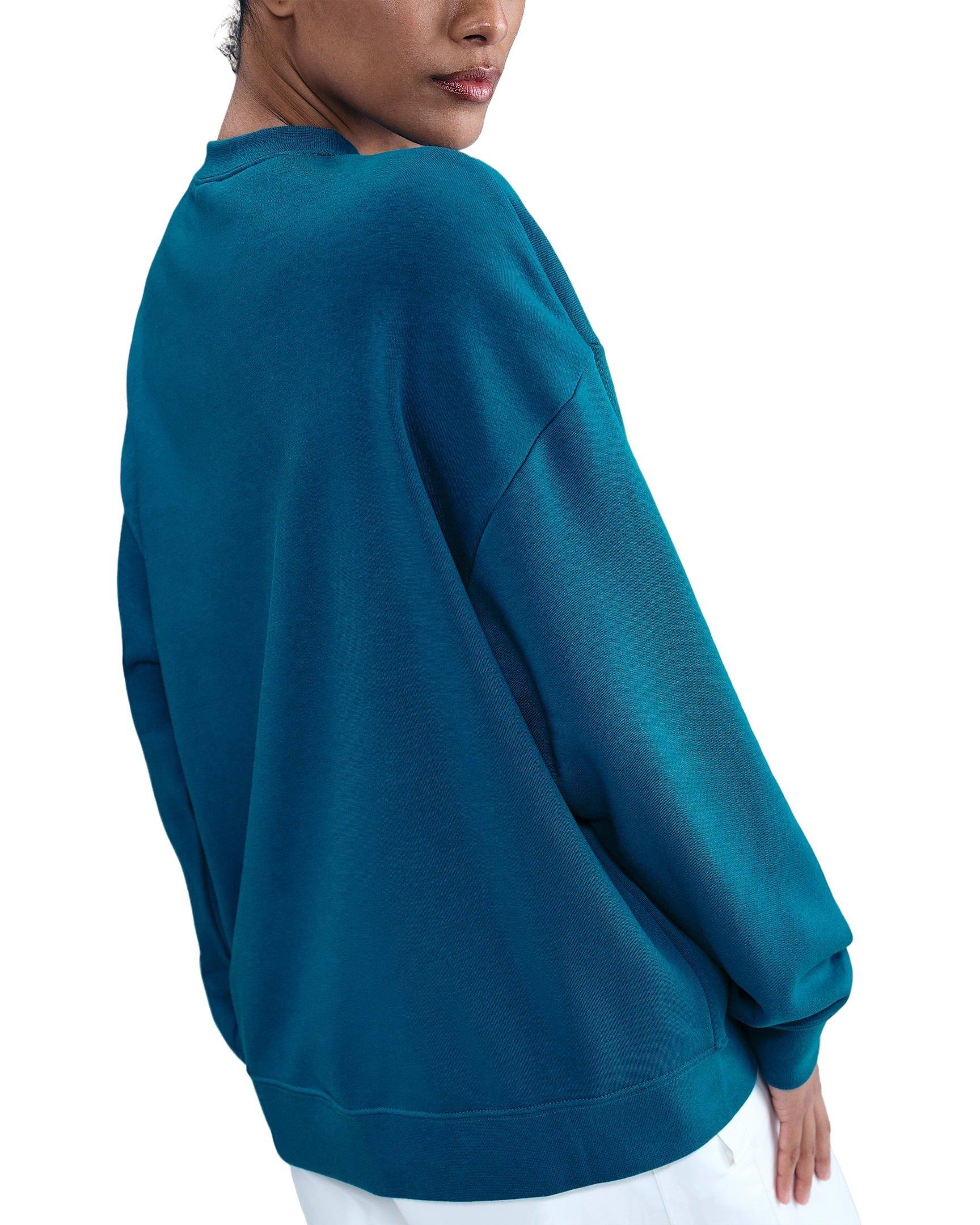 Nike Women's Sportswear Club Fleece Loose Crew-Neck Sweatshirt - Turquoise - TURQUOISE Thumbnail View 2