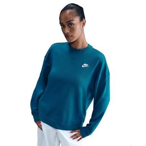 Nike Women's Sportswear Club Fleece Loose Crew-Neck Sweatshirt -Turquoise