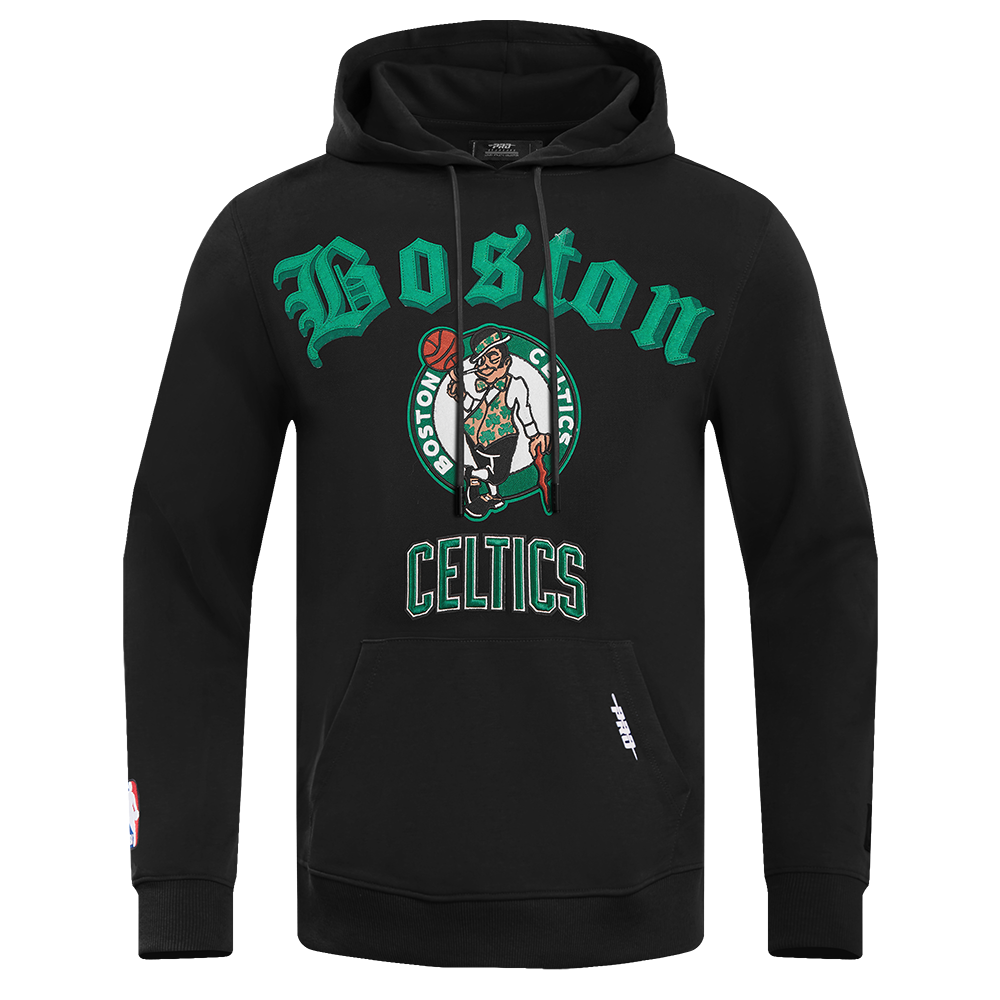 Pro Standard Men's NBA Boston Celtics Old English PO Hoodie - Black - BLACK Thumbnail View 1