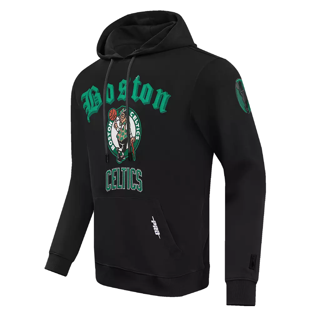Pro Standard Men's NBA Boston Celtics Old English PO Hoodie -Black - BLACK