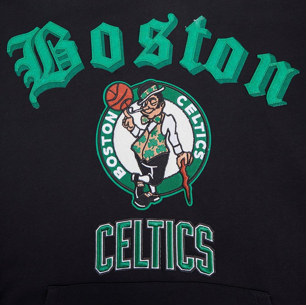 Pro Standard Men's NBA Boston Celtics Old English PO Hoodie - Black - BLACK Thumbnail View 5