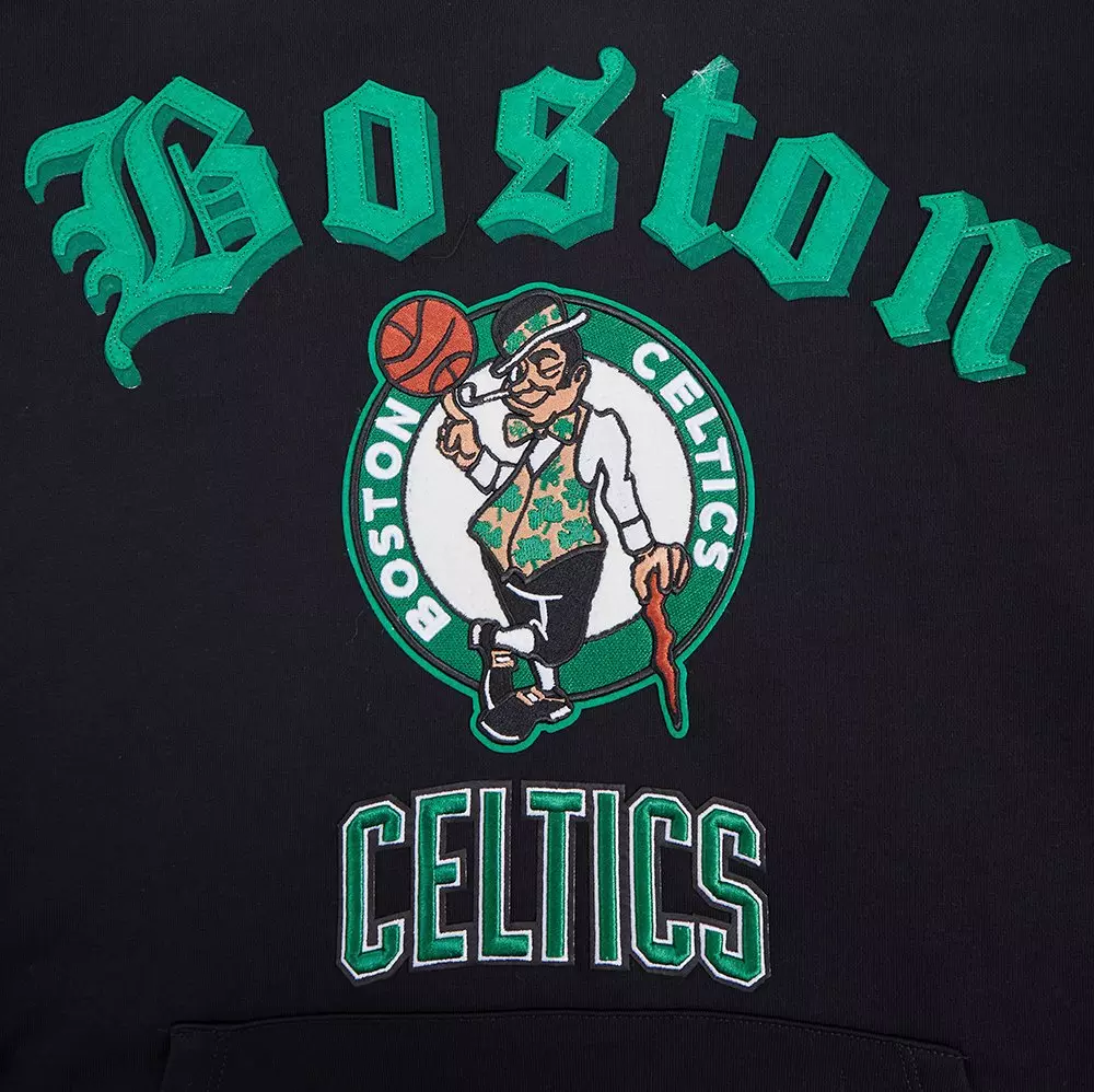Pro Standard Men's NBA Boston Celtics Old English PO Hoodie - Black - BLACK