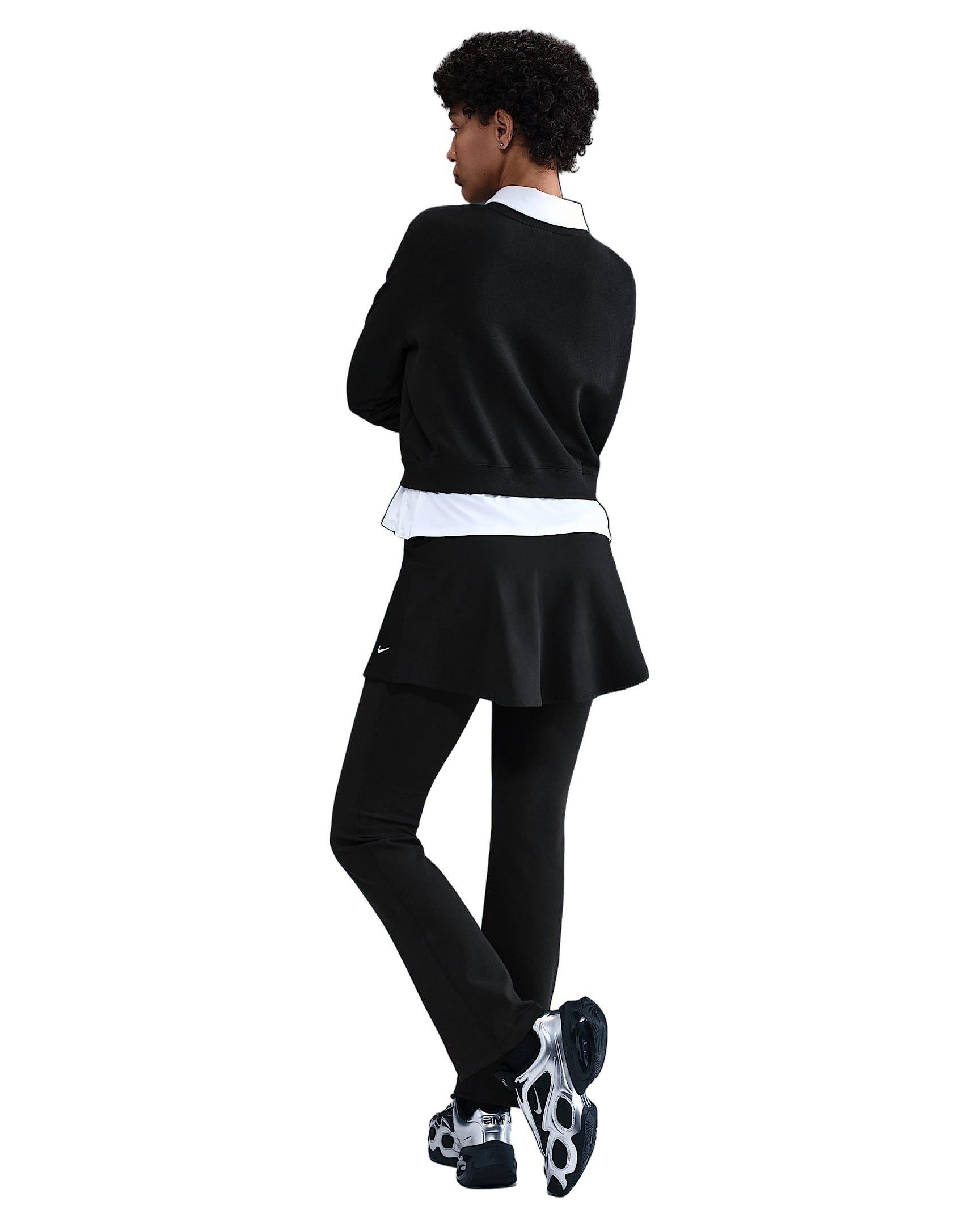 Nike Women's Sportswear Chill Terry Crew-Neck French Terry Sweatshirt - Black - BLACK Thumbnail View 5