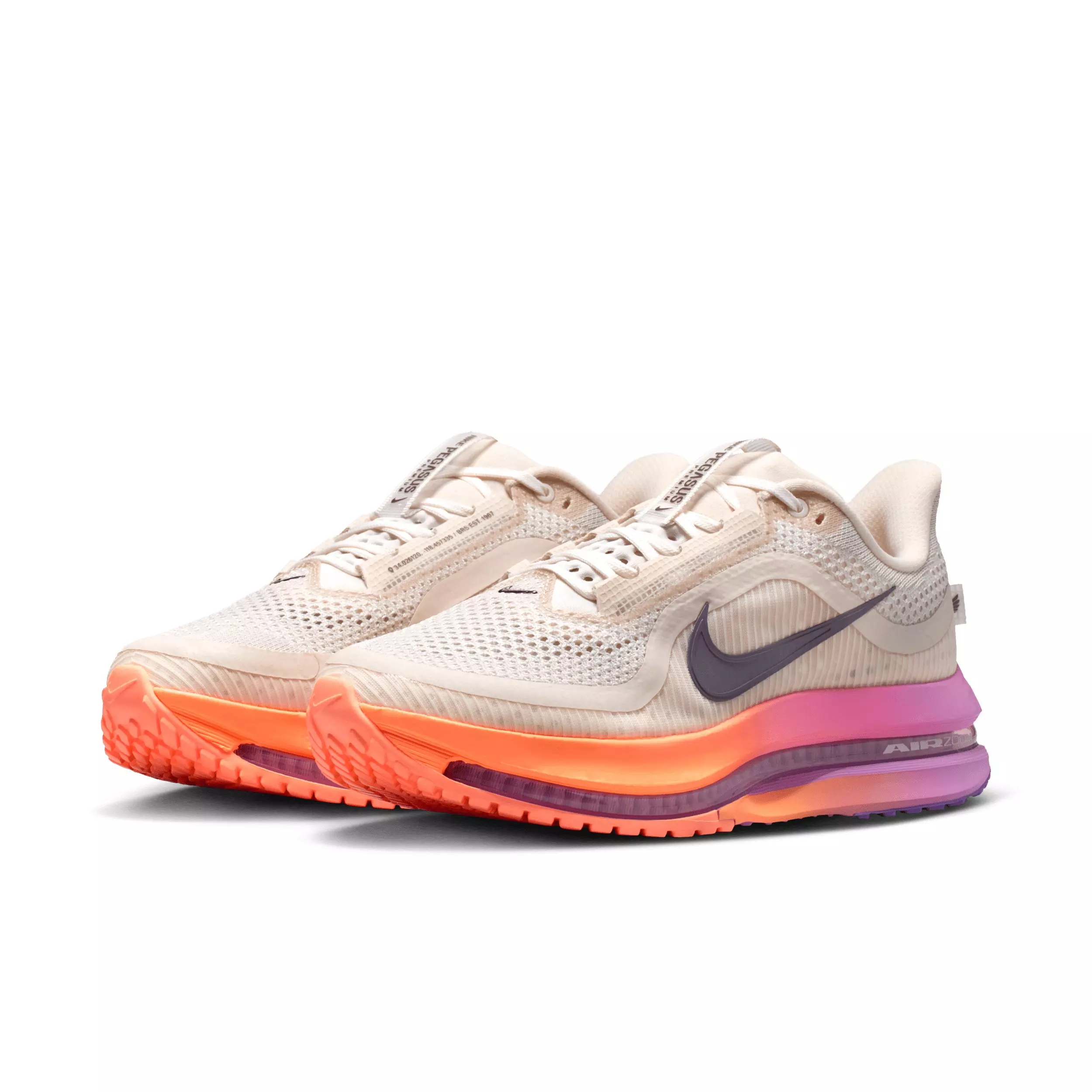 Nike Pegasus Premium "Chalk/Orange Pulse/Light Magenta/Tattoo" Women's Road Running Shoe - WHITE/ORANGE/PURPLE